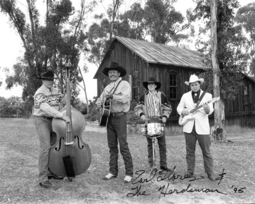 777: Earl Flores (2nd left) and the Herdsmen in front of Olivenhain Town Hall, 1995

