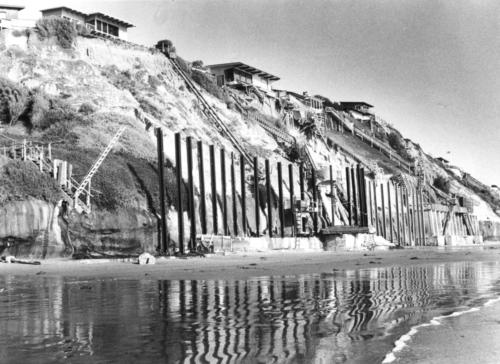 780: Shoring up the cliffs. Solana Beach, 1970.
